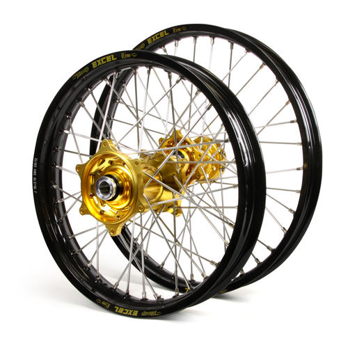 Honda CR80R 1997-2007 Wheel Set Black Excel JNR MX Rims Gold Talon Hubs 19x1.4/16x1.85