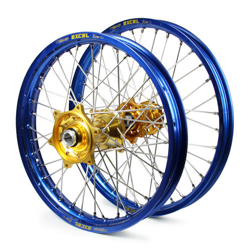 KTM 500 EXC-F 2003 - 2015 Wheel Set Blue Excel SNR MX Rims Gold Talon Hubs 21/18x2.15