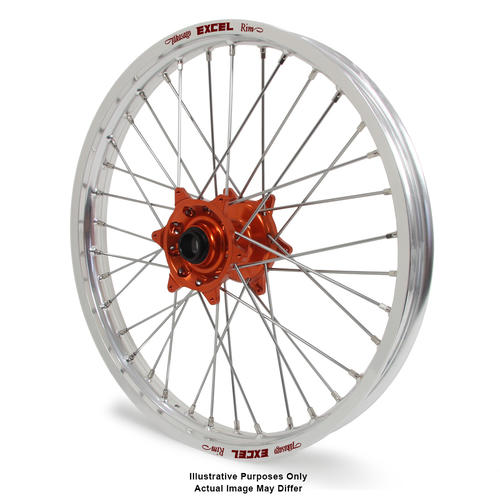 KTM 1290 2013-2016 Adventure Front Wheel Silver Excel Rims Orange Talon Hubs 21x1.85