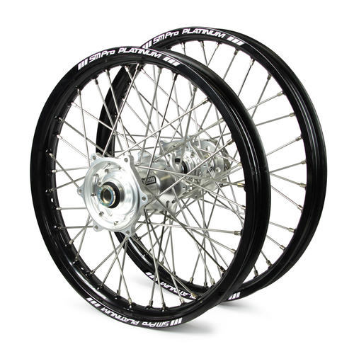 Honda CR80R 1997-2007 Wheel Set Black Platinum JNR MX Rims Silver Talon Hubs 19x1.4/16x1.85