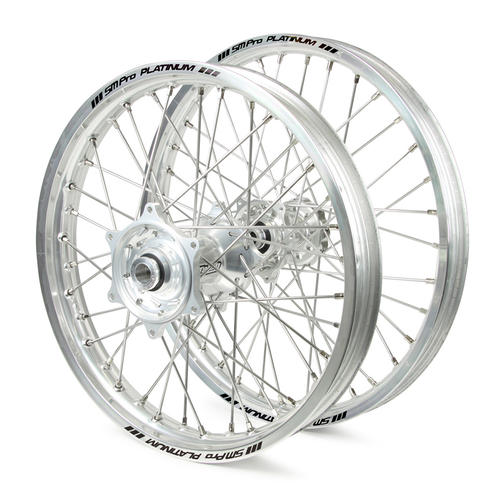 Honda CR500R 1989-1994 Wheel Set Silver Platinum SNR MX Rims Silver Talon Hubs 21/19x2.15