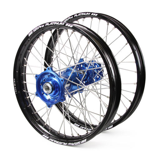 Suzuki RM80 1993-2017 Wheel Set Black Platinum JNR MX Rims Blue Talon Hubs 17x1.4/14x1.6