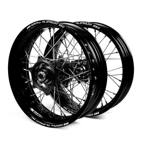 Yamaha YZ250F 2001 - Supermotard Wheel Set Black Platinum Rims Black Talon Hubs 17x3.50/17x4.25