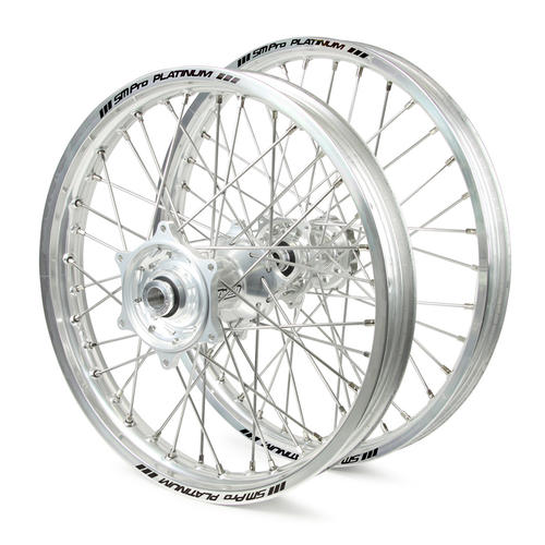KTM 250 SX-F 2003 - 2012 Wheel Set Silver Platinum SNR MX Rims Silver Talon Hubs 21/19x2.15