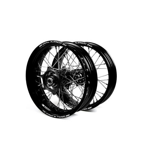 Husqvarna TC125 2014 - Supermotard Wheel Set Black Platinum Rims Black Talon Hubs 17x3.50/17x4.25