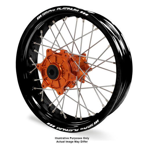 KTM 1290 2013-2016 Adventure Rear Wheel Black Platinum Rims Orange Talon Hubs 17x4.50