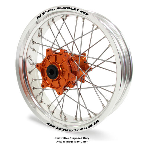 KTM 1290 2013-2016 Adventure Rear Wheel Silver Platinum Rims Orange Talon Hubs 18x4.25