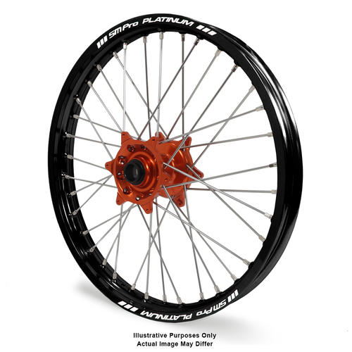 KTM 1290 2013-2016 Adventure Front Wheel Black Platinum Rims Orange Talon Hubs 21x1.85