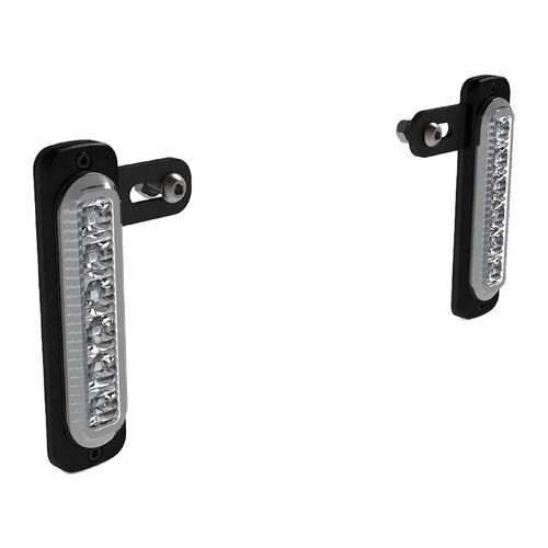 Harley Davidson FLHRS Road King Cust 2000-2006 Denali DRL Led Motorcycle Light Pod Kit White Offset Mount