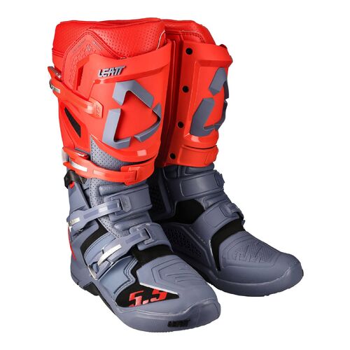 Leatt Flexlock 5.5 MX Motocross Boots 13 Graphene Red