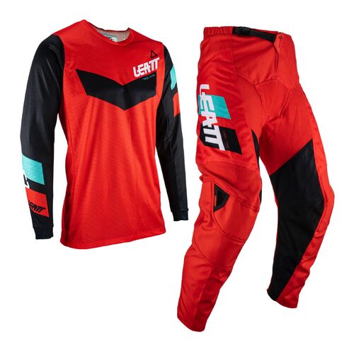 Leatt 3.5 Youth MX Motocross Jersey & Pants Set Red XXS