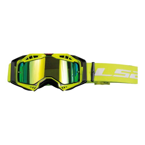 LS2 Aura Pro Motorcycle Goggles Yellow With Iridium Lens