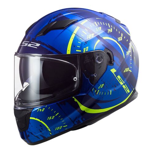 LS2 Helmet FF320 Stream Evo Tacho Blue/Hi-Vis S