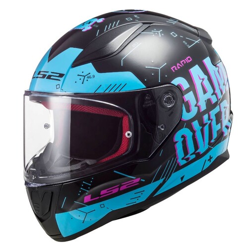 LS2 Helmet FF353 Rapid Player Black/Sky Blue [Size: XS]