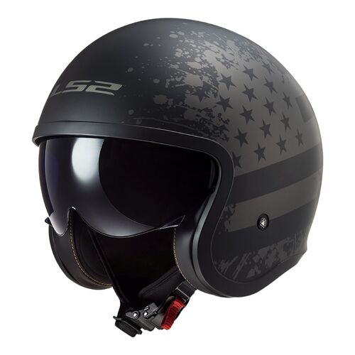 LS2 Helmet OF599 Spitfire Black Flag Matte Black/Titanium XXl