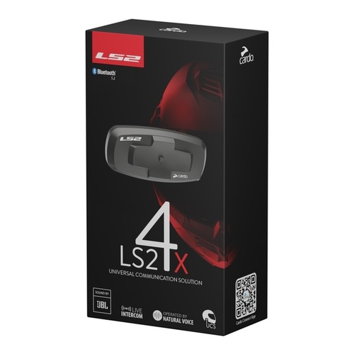 LS2 4X Single Bluetooth Motorcycle Helmet Intercom By Cardo