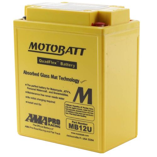 Aprilia 100 Scarabeo 4T 2002 Motobatt Quadflex 12V Battery 