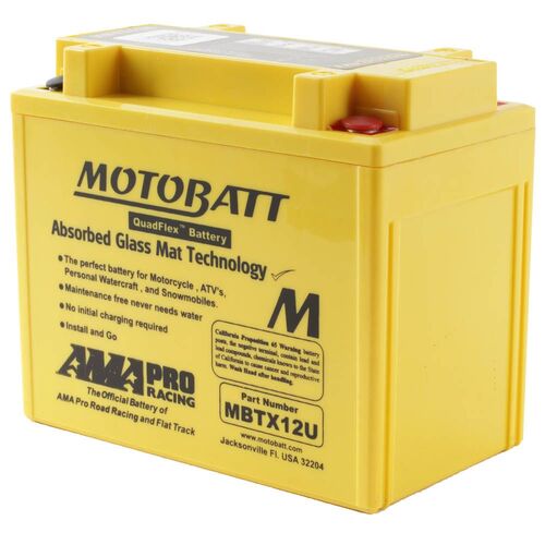 Aprilia RSV1000 Tuono Ohlins 2008 Motobatt Quadflex 12V Battery 