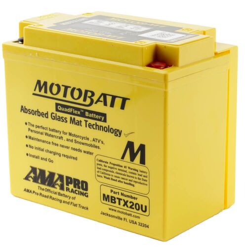 Arctic Cat 450I Efi 2012 Motobatt Quadflex 12V Battery 