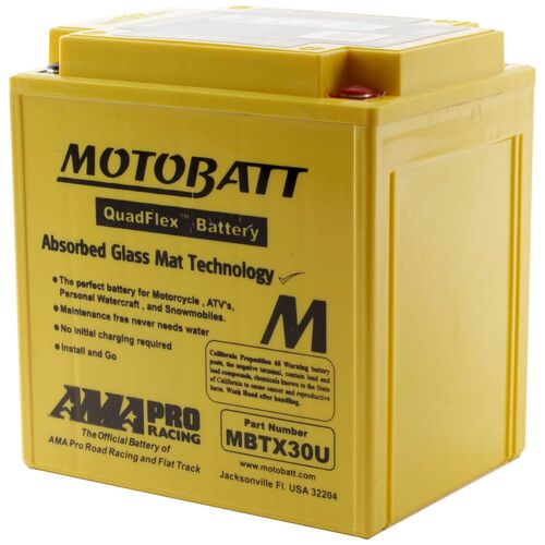 Arctic Cat Wildcat Gt 2012 Motobatt Quadflex 12V Battery 