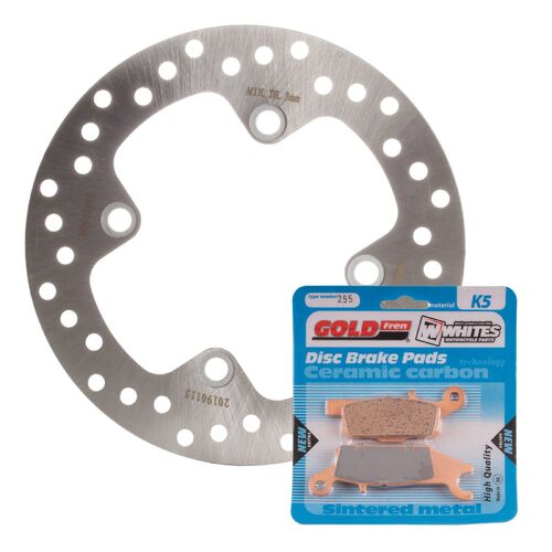 Yamaha YFM700FAP Grizzly EPS Auto 4X4 2007-2011 MTX Brake Disc & Pads Rear Service Kit 