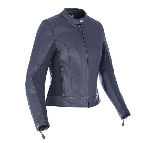 Oxford Beckley Leather Ladies Motorcycle Jacket Black 12