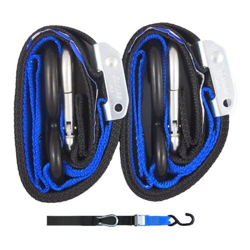 Gorillas Grip Motorcycle Tie Downs Straps 38mm Black/Blue