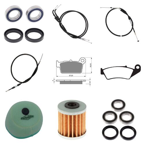 Suzuki RMZ450 2006-2007 Whites Bearings Cables Filters Brake Pads Service Kit