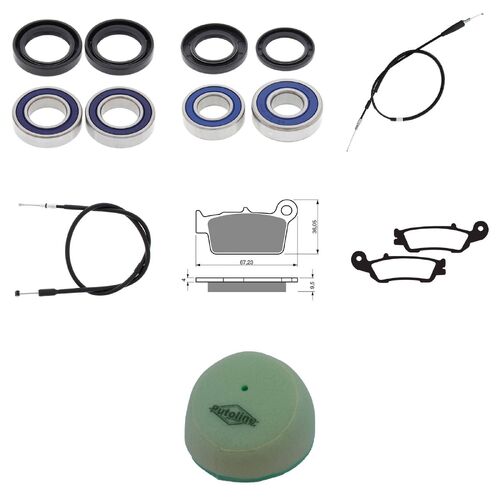 Yamaha YZ125 2008-2019 Whites Bearings Cables Filters Brake Pads Service Kit