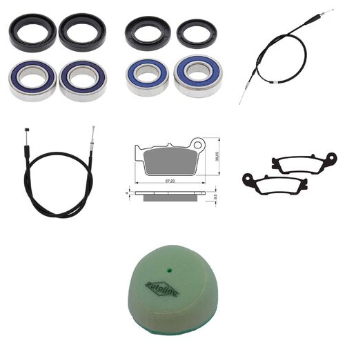 Yamaha YZ250 2015-2019 Whites Bearings Cables Filters Brake Pads Service Kit