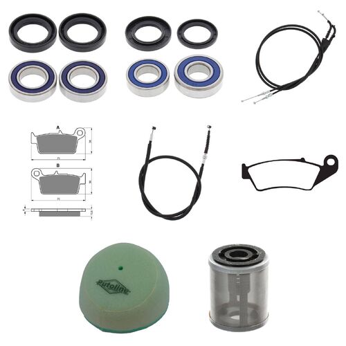 Yamaha YZ250F 2001 Whites Bearings Cables Filters Brake Pads Service Kit