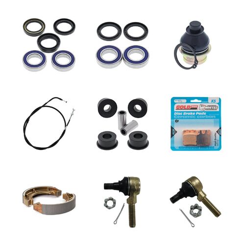 Suzuki LTA400F Eiger 4WD 2005-2007 Whites Bearings Cables Brake Pads ATV Service Kit