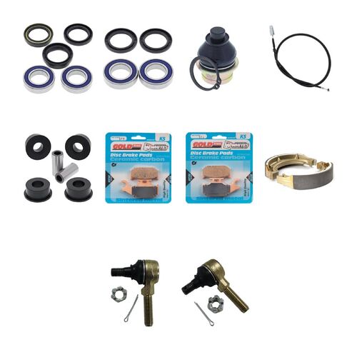 Suzuki LTA400F KingQuad 4WD 2008-2012 Whites Bearings Cables Brake Pads ATV Service Kit