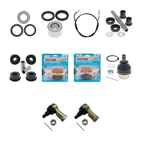 Suzuki LTA450X KingQuad 4WD 2007 Whites Bearings Cables Brake Pads ATV Service Kit