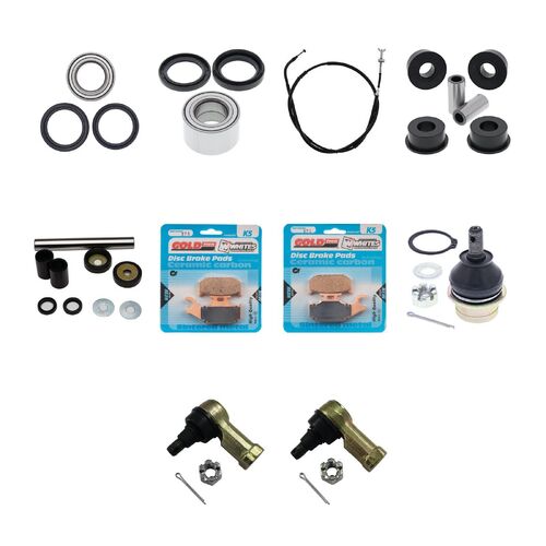 Suzuki LTA450X KingQuad 4WD 2009-2010 Whites Bearings Cables Brake Pads ATV Service Kit