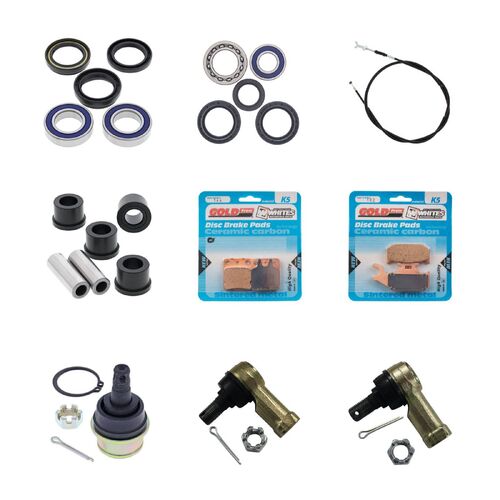 Yamaha YFM400FW Big Bear 4WD 2005-2006 Whites Bearings Cables Brake Pads ATV Service Kit