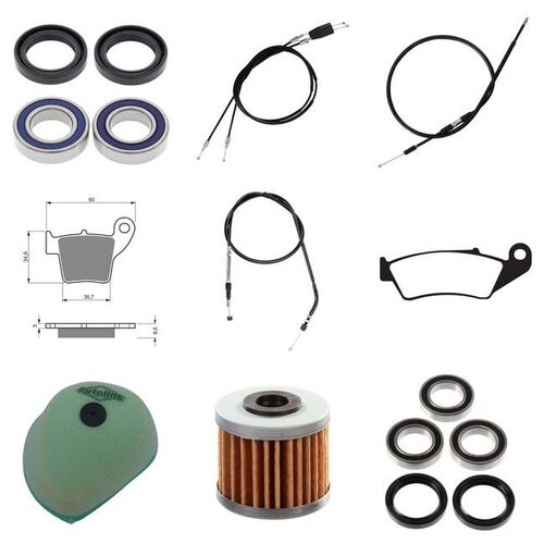 Suzuki DR200 1986-1992 Whites Bearings Cables Filters Brake Pads Service Kit